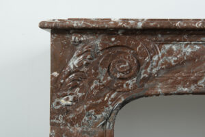 Antieke Rood marmeren Louis XV Schouw