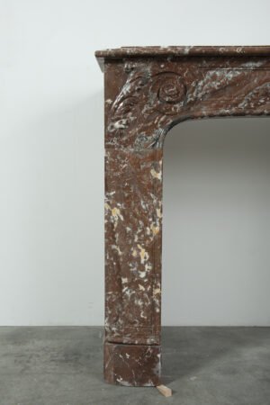 Antieke Rood marmeren Louis XV Schouw