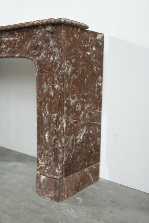 Antieke Rood marmeren Louis XV Schouw