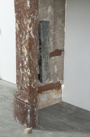 Antieke Rood marmeren Louis XV Schouw