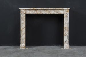 Antieke Gekleurde Marmeren Schouw