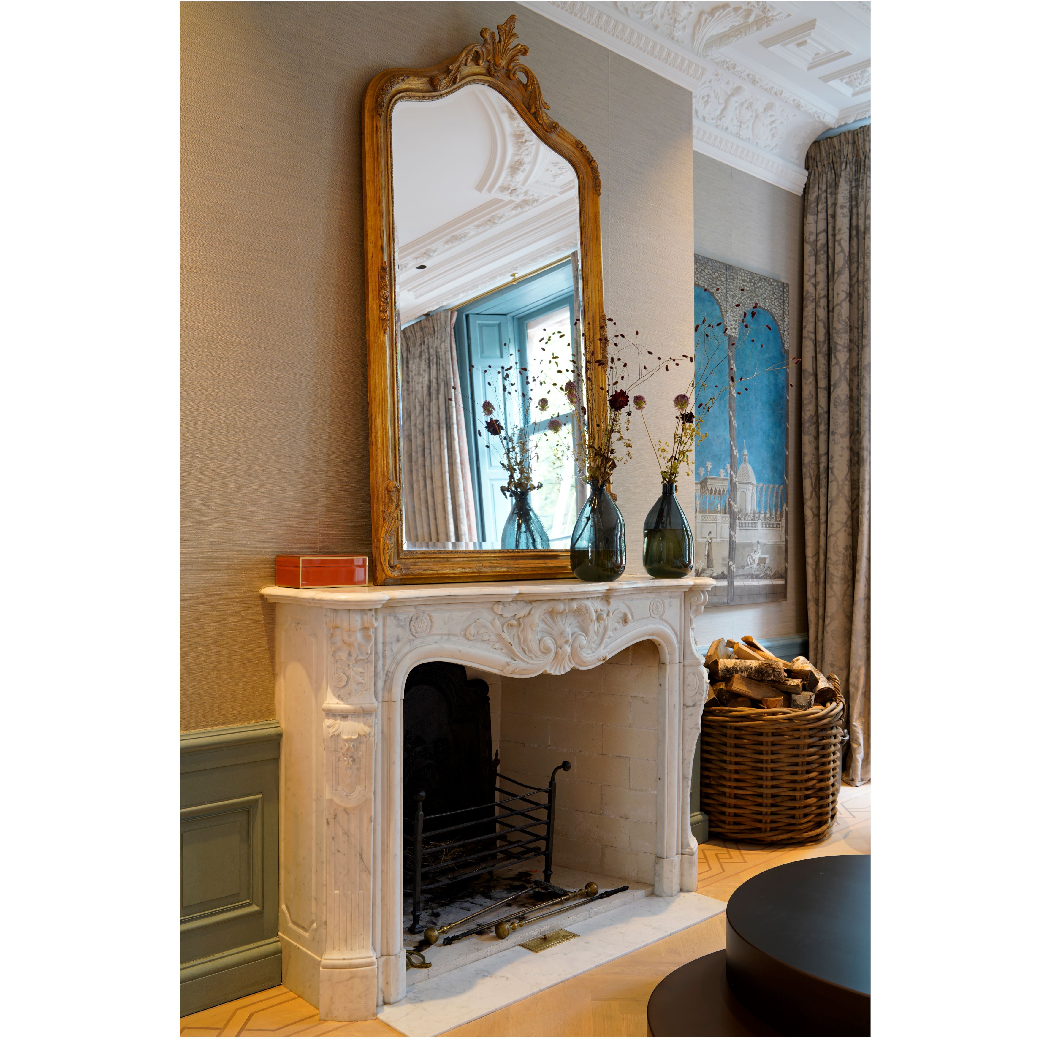 Wit Marmeren Louis XV Schouw