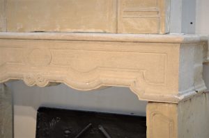 Antieke Kalkstenen Trumeau Schouw