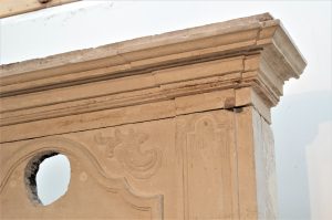 Antieke Kalkstenen Trumeau Schouw