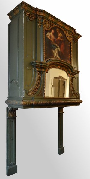 Zeer bijzondere 18de -eeuwse groen geschilderde houten Hollandse smuiger.