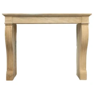 19e-Eeuwse Franse Campagnard Kalkstenen Schouw