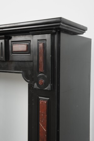 Antique Black and Red Marble Fireplace