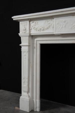 Neoclassicistische Wit Marmeren Schouw