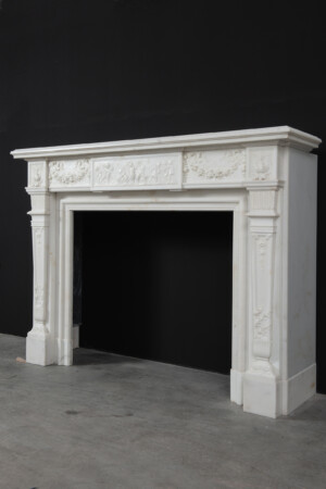 Neoclassicistische Wit Marmeren Schouw