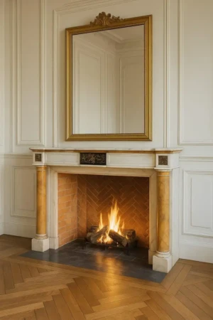 Marmeren Schouw met Brocatelle Pilaren