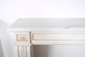 Set Wit Marmeren 18e-eeuwse Louis XVI Schouwen
