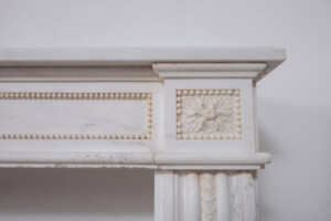 Set Wit Marmeren 18e-eeuwse Louis XVI Schouwen
